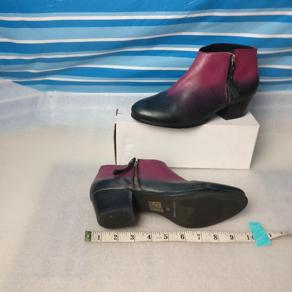 Ankle Boot 100% Leather Low heel Zip Ombre Ankle boot Made in Spain Miista 38/7 - Picture 6 of 8